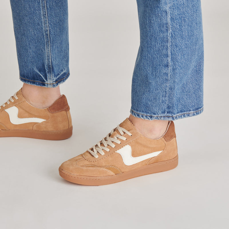 Light Gray Notice Sneaker | Brown Suede Sneaker
