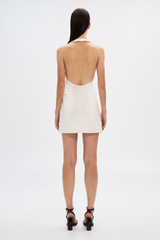 Beige Pearl Sateen Mini Dress Mini Dress