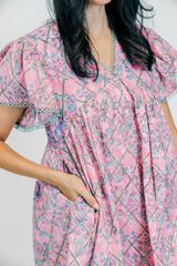 Gray Greta Mini | Cherry Blossom Mini Dress
