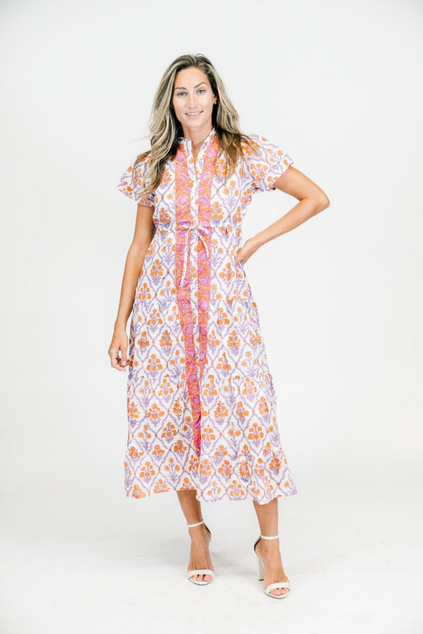 Beige Magnolia Flutter | Gardenia Midi Dress