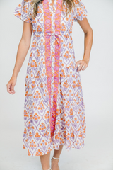 Light Gray Magnolia Flutter | Gardenia Midi Dress