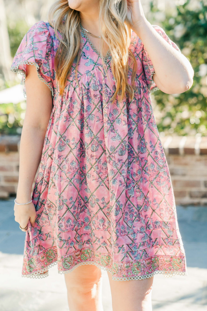 Gray Greta Mini | Cherry Blossom Mini Dress