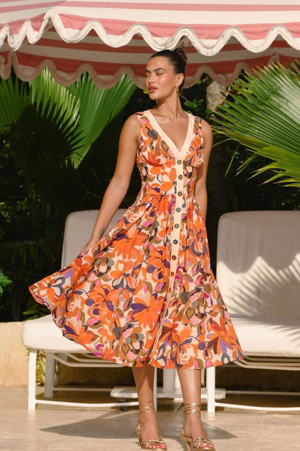 Rosy Brown Indy Dress Midi Dress