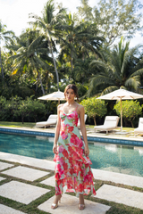 Kennedi Dress in Mint Watercolor Pastel Orchids