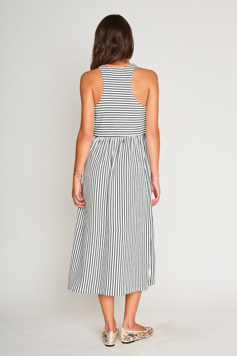 Renzo Dress in Black & White Stripe