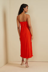 Tan Dannie | Pleated Midi Dress Formal Dress