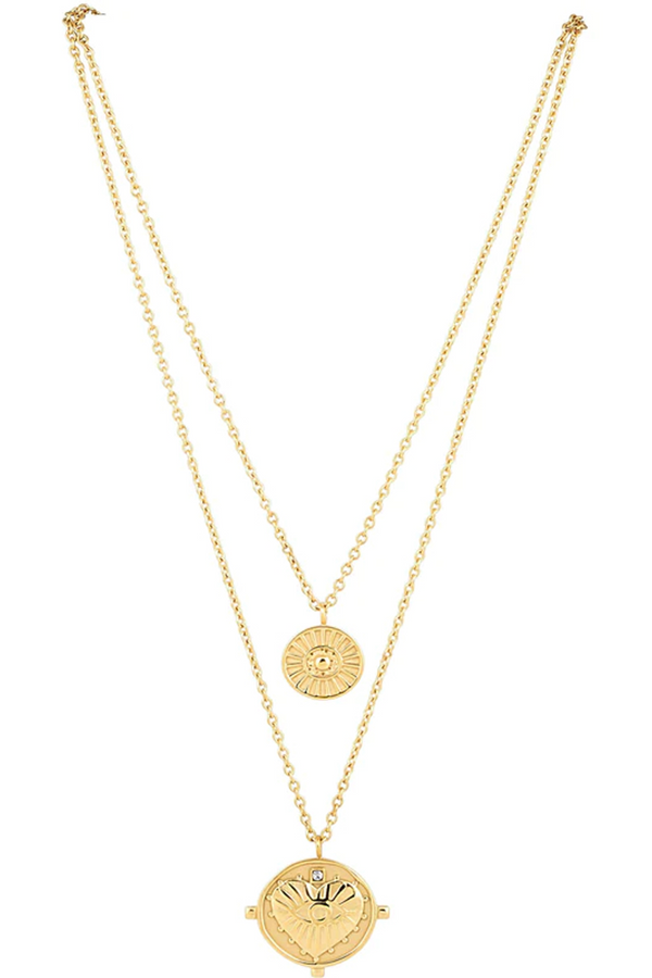 Bisque Gigi Double Coin Necklace Necklace