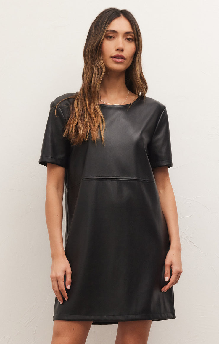 Light Gray London Faux Leather Dress Mini Dress