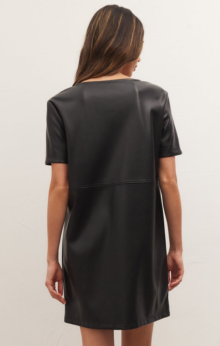 Light Gray London Faux Leather Dress Mini Dress