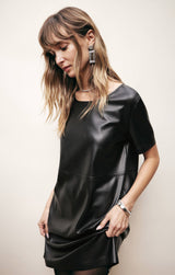 Black London Faux Leather Dress Mini Dress