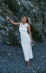 Dark Slate Gray Mallorca Crochet Midi Dress Midi Dress