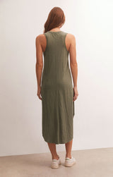 Light Gray Reverie Slub Midi Dress Midi Dress