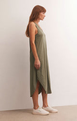 Light Gray Reverie Slub Midi Dress Midi Dress