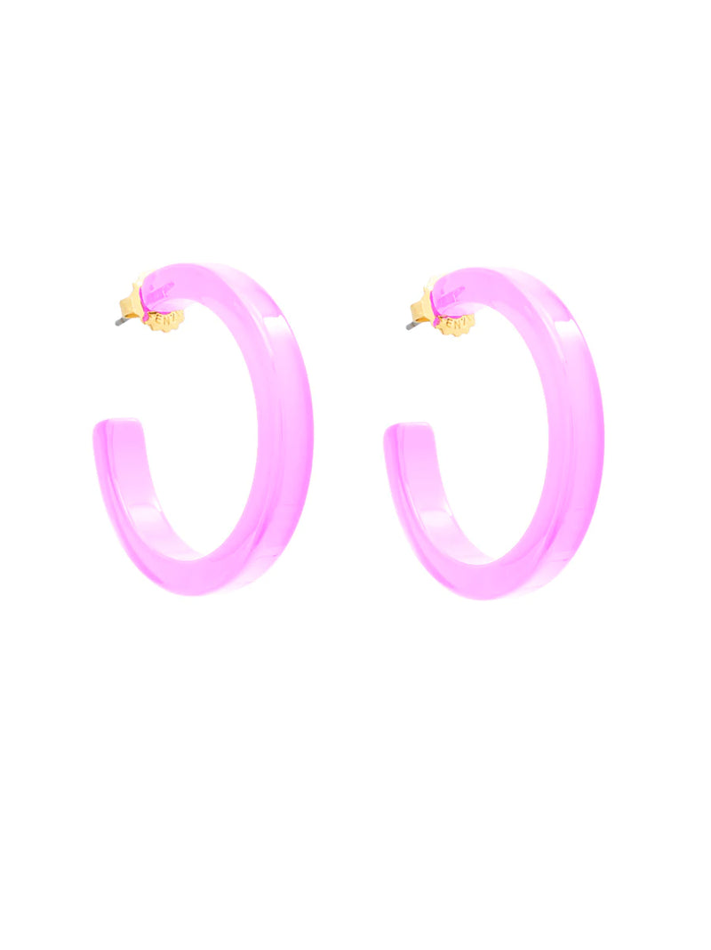 Lavender Courtney Medium Resin Hoop Earring