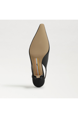 Lavender Bianka Slingback Pump | Black Leather Heel