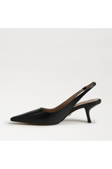 Lavender Bianka Slingback Pump | Black Leather Heel