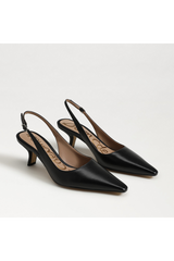 Lavender Bianka Slingback Pump | Black Leather Heel