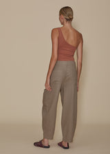 Rosy Brown Linen Goldie Balloon Cargo - Camel Jeans