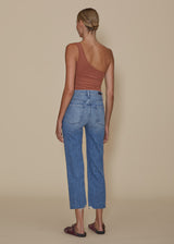Rosy Brown Sabine Straight Crop - Rolling Hills Jeans