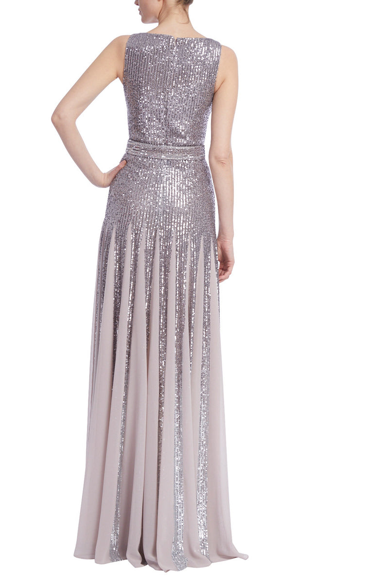 Gray Shimmer | Godet Gown Formal Dress