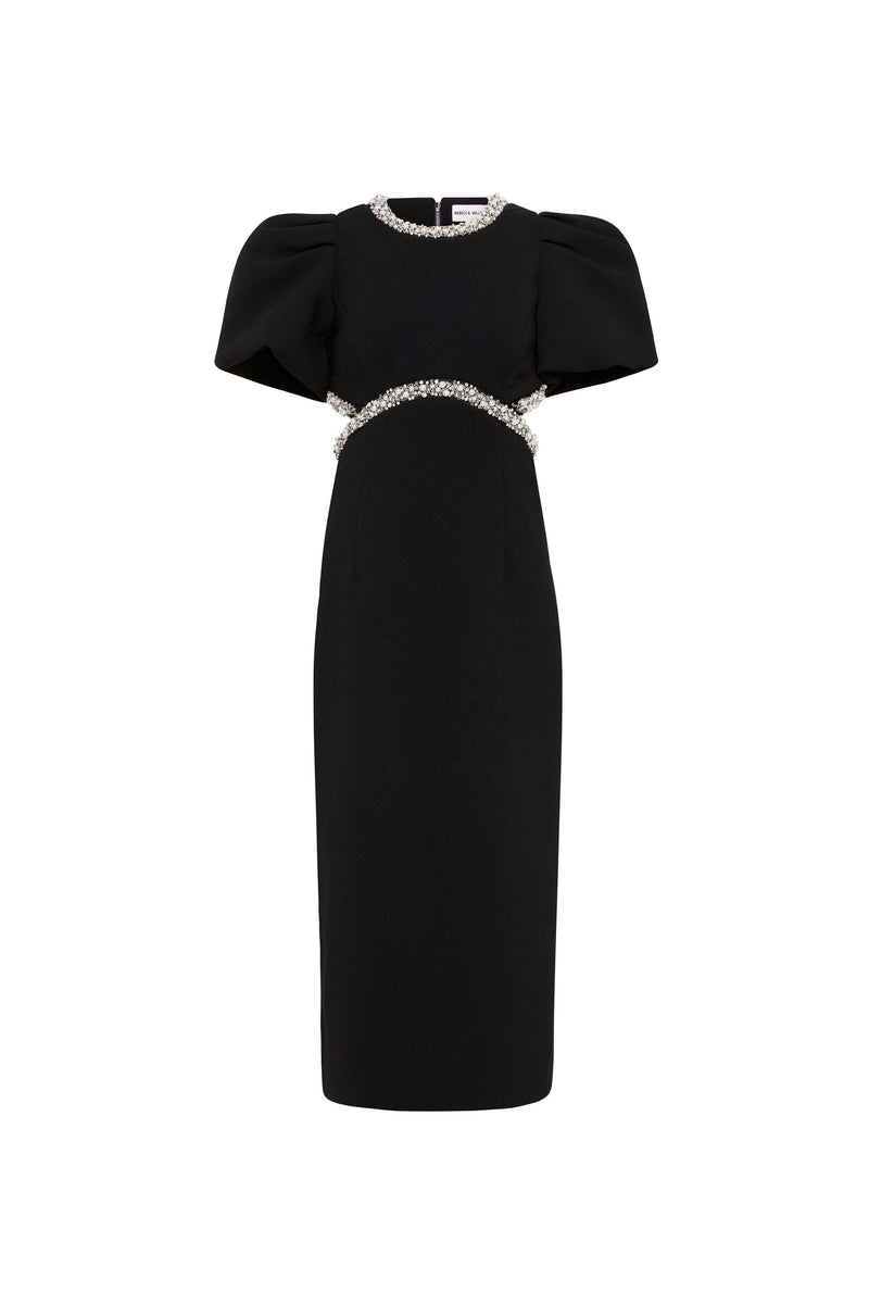 Black Eva | Bodice Midi Formal Dress