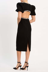 Black Eva | Bodice Midi Formal Dress