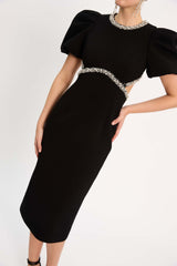 Antique White Eva | Bodice Midi Formal Dress
