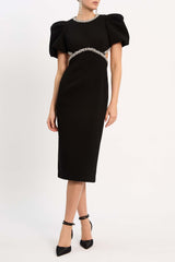 Black Eva | Bodice Midi Formal Dress