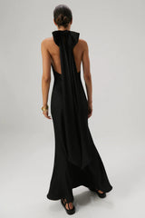 Light Gray Evianna Satin Gown Formal Dress
