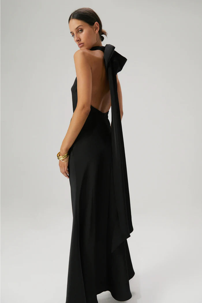 Light Gray Evianna Satin Gown Formal Dress