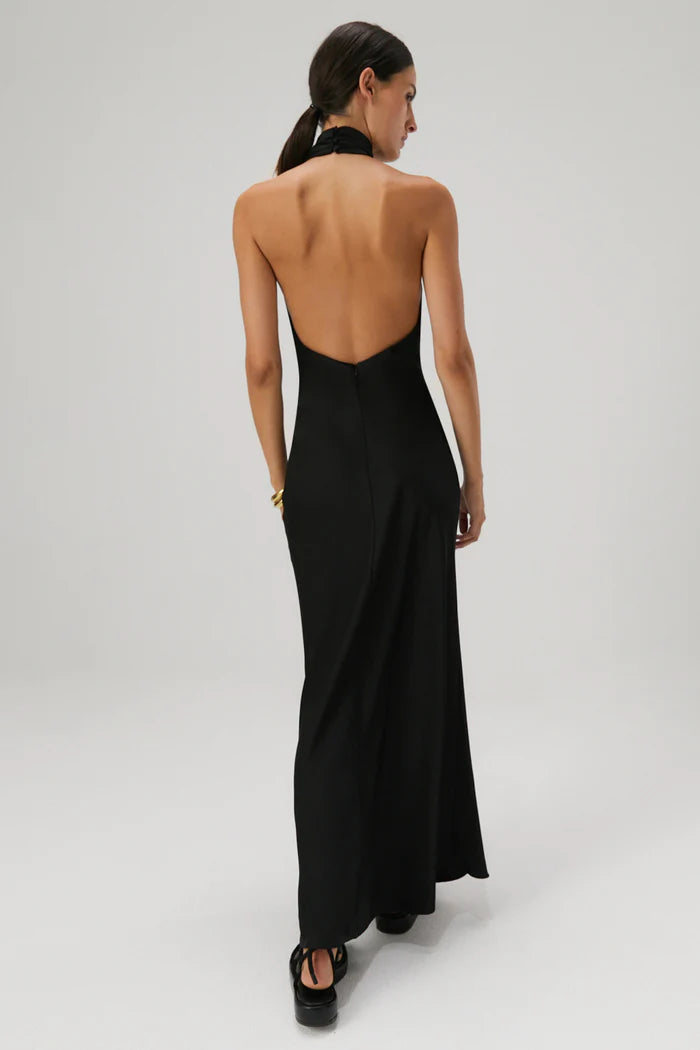 Light Gray Evianna Satin Gown Formal Dress