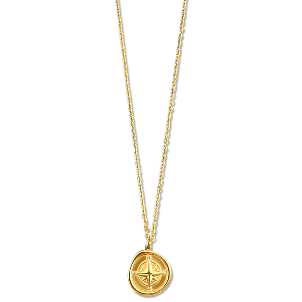 Wheat Aerin Compass Pendant Necklace Necklace