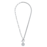 Light Gray Stacie Toggle Chain Coin Necklace Necklace