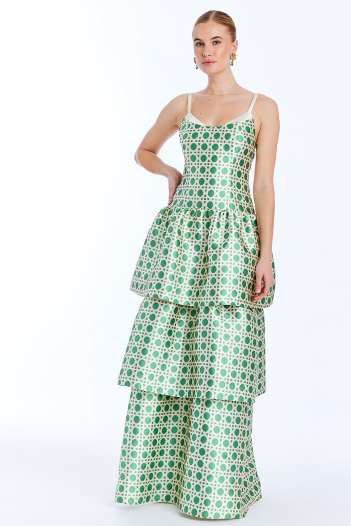 Ellison Convertible Gown in Solihiya Green/Ivory 4 Ellison Convertible Gown in Solihiya Green/Ivory 4