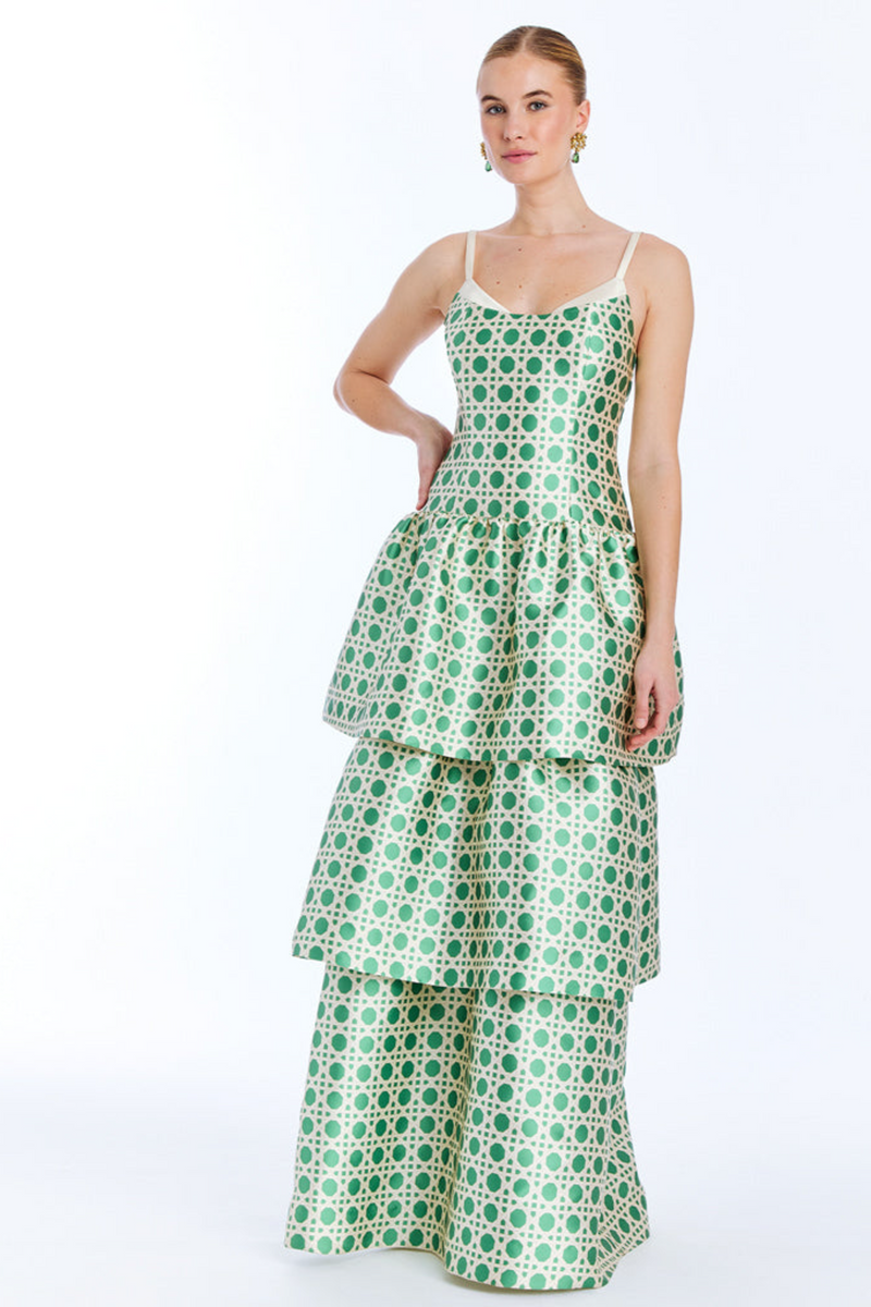 Ellison Convertible Gown in Solihiya Green/Ivory Two Cumberland Ellison Convertible Gown in Solihiya Green/Ivory Two Cumberland