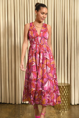 Rosy Brown Lori Pleated Maxi Dress Maxi Dress