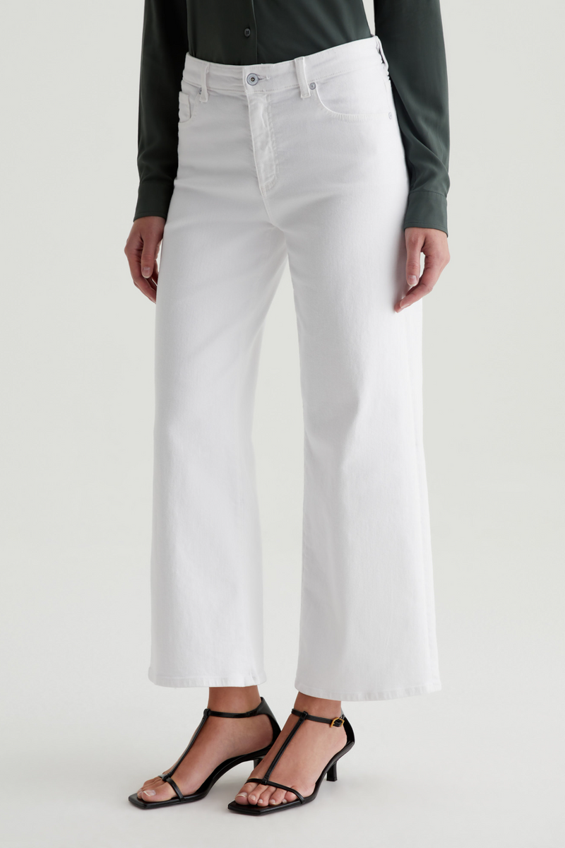 Light Gray Saige Wide Leg Crop | Gallery White Jeans