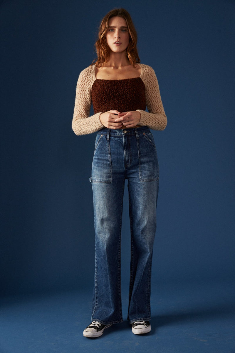 Dark Slate Gray Far Out With Patchpocket Wide Leg Jean Jeans