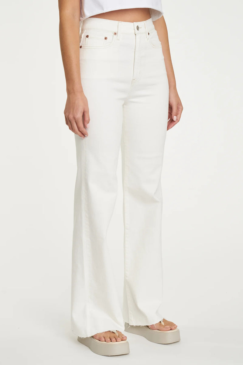 Beige Far Out High Rise Wide Leg Jeans