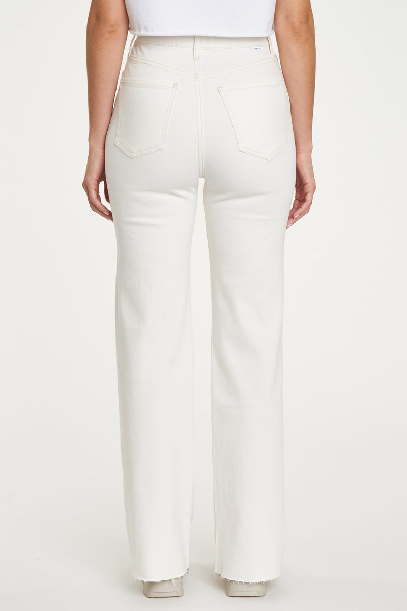 Beige Far Out High Rise Wide Leg Jeans