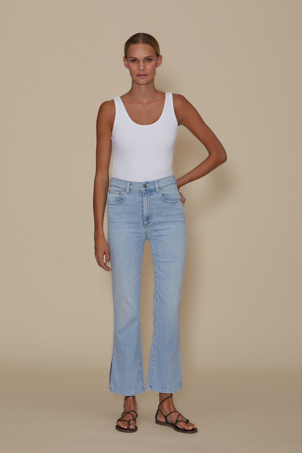 Rosy Brown Stella Crop Flare - Ice Breaker Jeans