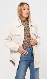 Antique White Gracey Cozy Oversized Shacket Jacket