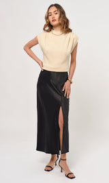 Light Gray Hayek Slit Maxi Skirt Maxi Skirt