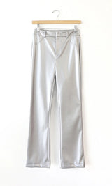 Light Gray Paz Vegan Leather Pant Pant