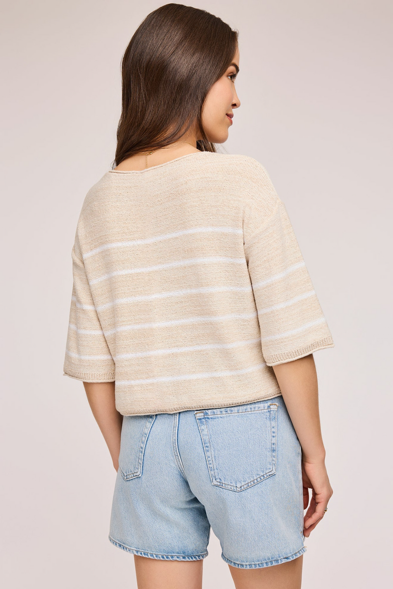 Light Gray Kerrigan Knit Sweater Top