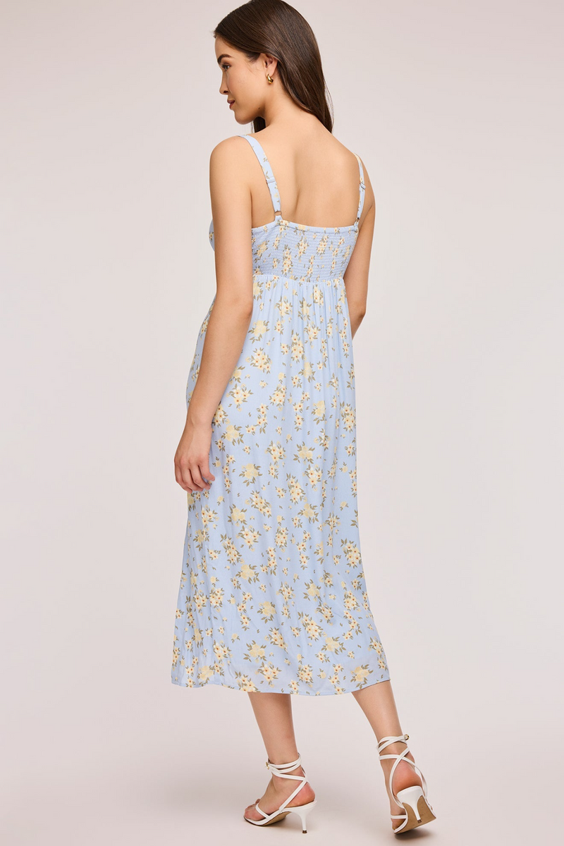 Light Gray Lysandra Floral Midi Dress in Midi Dress