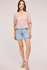 Serafina Floral Blouse in Blush Bouquet