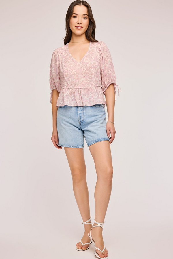 Serafina Floral Blouse in Blush Bouquet