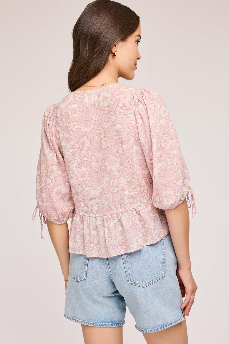 Serafina Floral Blouse in Blush Bouquet
