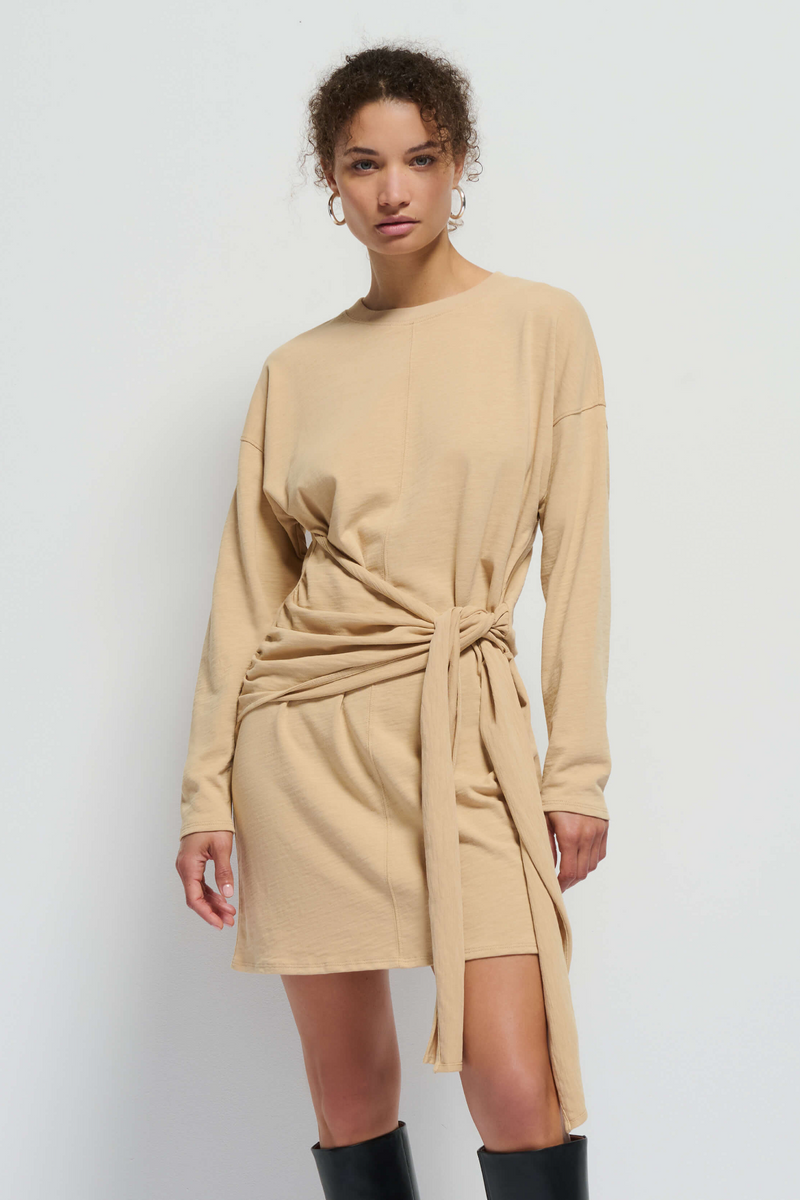 Light Gray Gloria Wrap Front Dress Mini Dress